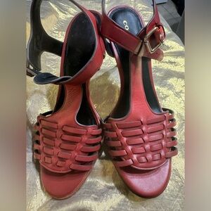 Coach Izzy sandals USED good condition sz9B watermelon red